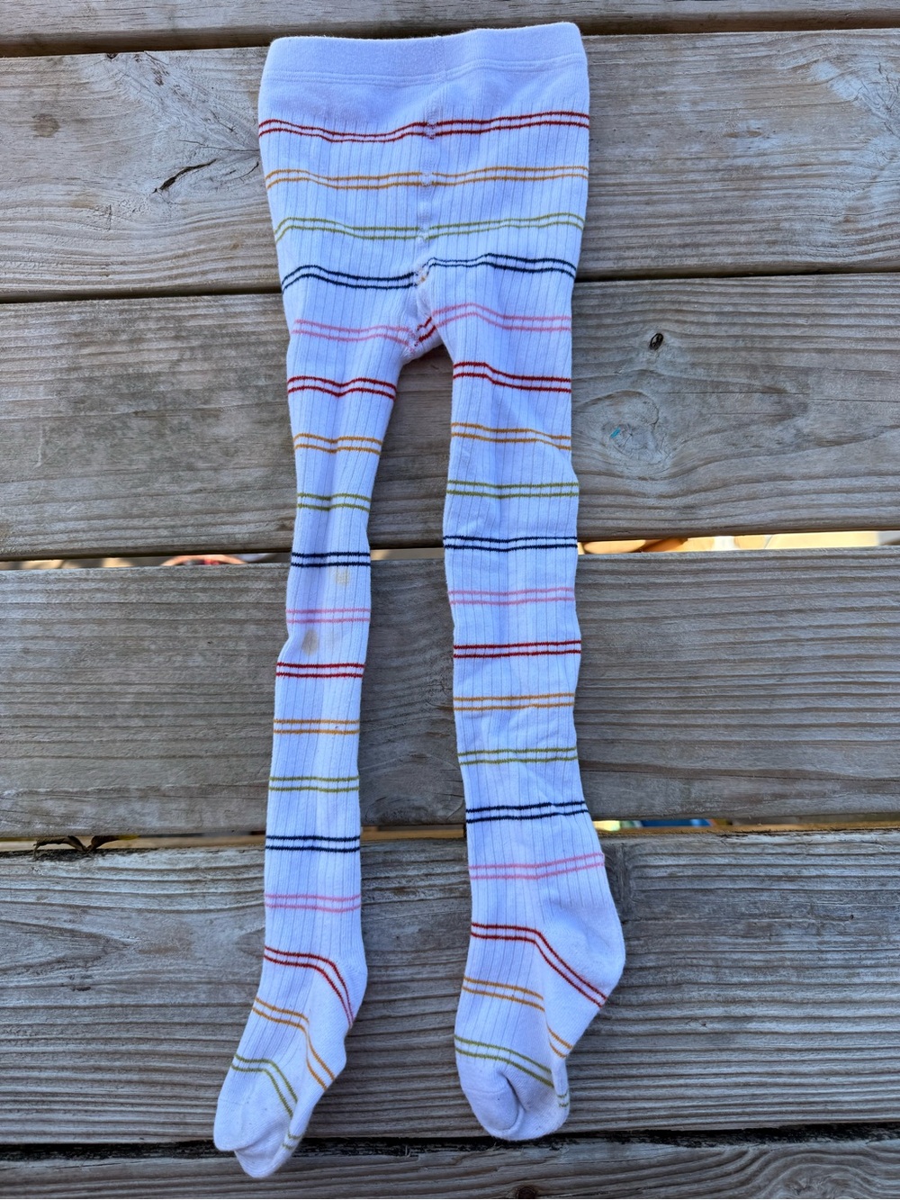 little stocking co knit tights - rainbow stripe - size 3-4 years